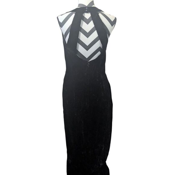 Vintage By Choice California Black Velvet Halter Dress, Size 13 - Picture 7 of 7